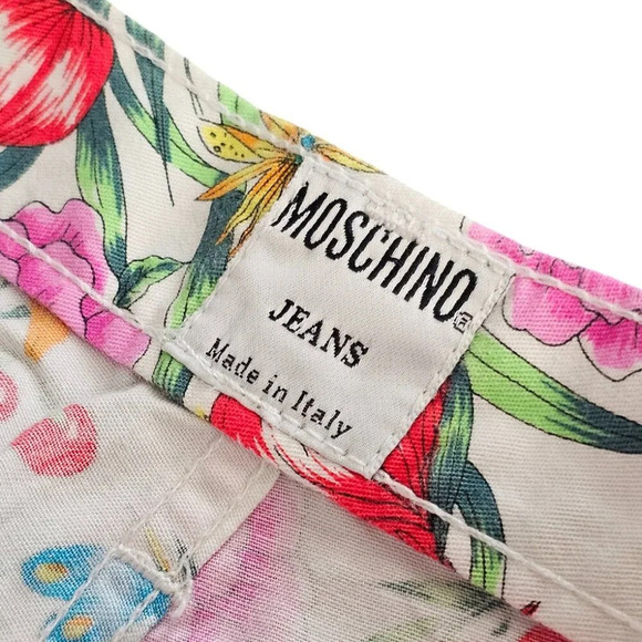 Moschino Jeans Vintage Floral Allover Print Size 27 Y2K Cotton - Picture 6 of 10